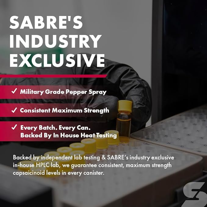 Gel poivre SABRE Crossfire, déploiement sous tous les angles, maximise l'acquisition de cible contre de multiples menaces, clip de ceinture pour un transport facile, couvercle rapide, OC puissance maximale, option spray au poivre 44 ml