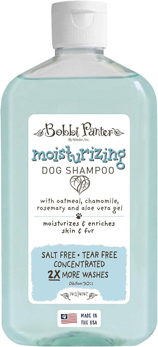 Bobbi Panter Oatmeal Dog Shampoo Aloe Vera, Chamomile & Rosemary – Moisturizing Natural Formula for Dry Skin, Tear-Free, 30:1 Concentrate, Made in USA, 14 oz
