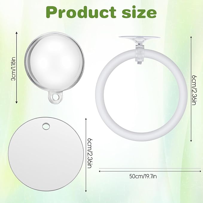 Molain Betta Fish Enrichment Toys, Betta Fish Tank Accessories 2 Training Rings 1 Mirror with Floating Ball Plastic Aquarium Enrichment Toys Set for Fishes Exercise Mental Stimulation