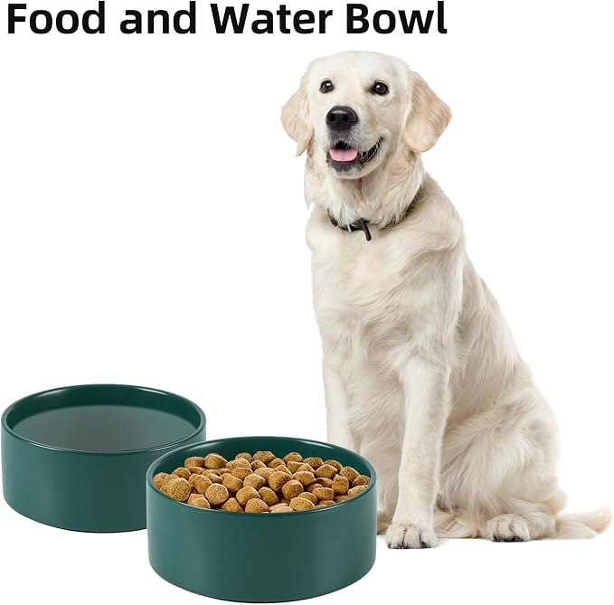 Havniva Ceramic Dog Bowls, 8.3” Dog Food and Water Bowl, Pet Feeding Bowl | Dog Food Bowl for Large Dogs, Food-Grade Ceramic, Dog Water Bowl with Non-Slip Rubber Base, Large Capacity, Dishwasher Safe
