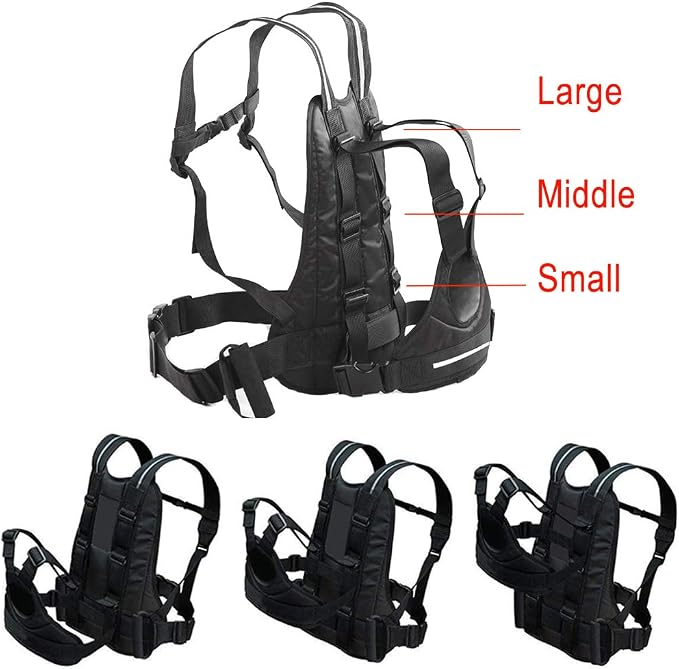 Jolik Child Motorcycle Harness Adjustable with Two Handles, Breathable Material in Black