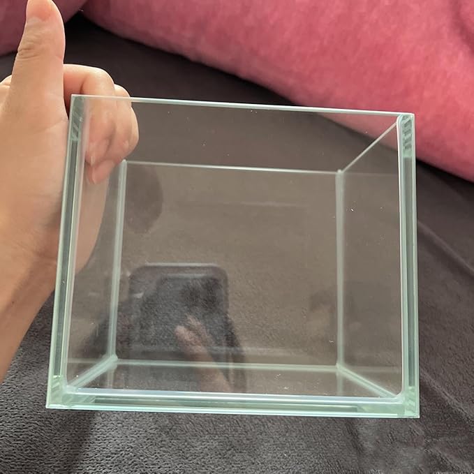 AWXZOM Small Nano Tall Rimless Tank, Glass Fish Tank, Betta Tank (0.7 Gallon, 5.9x4.3x5.1in/15x11x13cm)