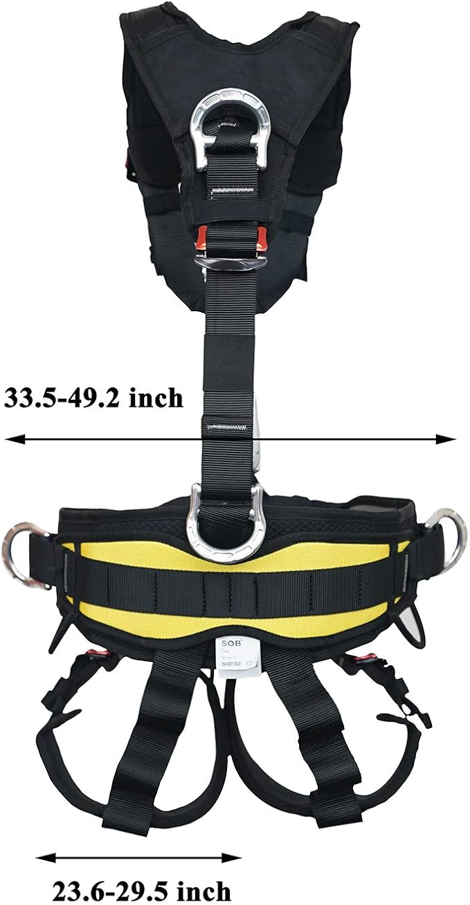 SOB Full Body Climbing Harness Can Be Inverted Thicken Widen Protect Waist Safety Harness Tree Work Rock Climbing Mountaineering Rescuing Work at Height