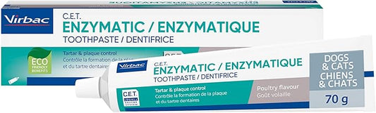 Virbac C.E.T.® Enzymatic Toothpaste| Tartar & Plaque Control for Fresh Breath | Pet Dental Care Toothpaste | Poultry Flavor, 2.5 oz