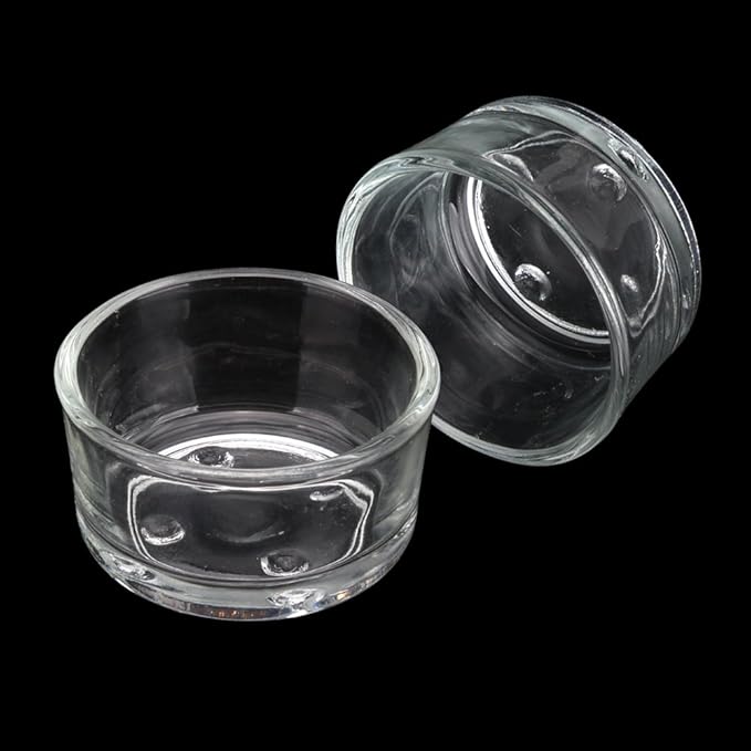 Senzeal 4X Glass Reptile Feeding Dish Food Water Bowl Feeder Bowl Cup Basin Tray Container for Small Pets Reptile Lizard Spider Scorpion Corn Snake Centipede Crickets