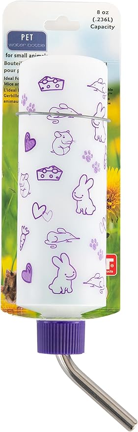 Lixit® Original Super Seal Classic Water Bottle for Rabbits, Cats, Ferrets, Hamsters, Guinea Pigs, Gerbils and Other Small Animals - Made in USA (Frosted (Pack of 2), 8 Ounce)