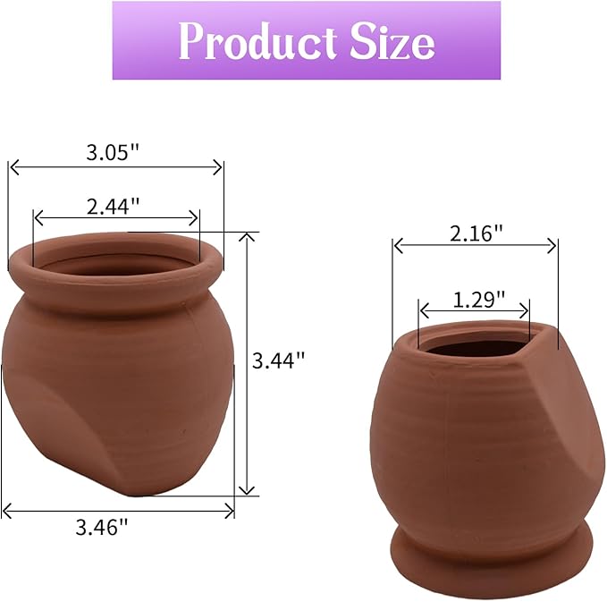 AnRui Betta Fish Tank Decor Ceramic Jar Aquarium Accessories Decorations Cute Clay Pot Hideout Cave Ornaments for Small Fish, Shrimp, Cichlid to Play Hide Breed, Small