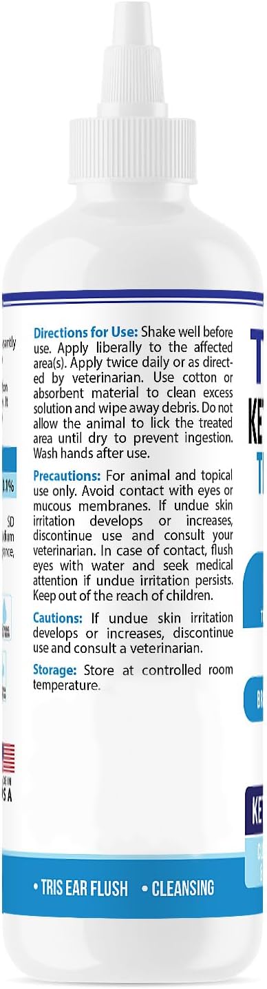 Pet Health Pharma Truseb | Dog Ear Flush Ketoconazole Dog Ear Wash, Cats and Horses, KETOCONAZOL 0.1% Tris Ear Flush for Dogs (12 oz) Made in U.S.A (Ketoconazole Ear Flush, 24 oz)