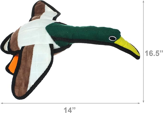 TUFFY® : Duck Dog Toy: Ultra Durable Plush Toy with Multiple Layers & Reinforced Seams, Washable and Floats, Original Construction