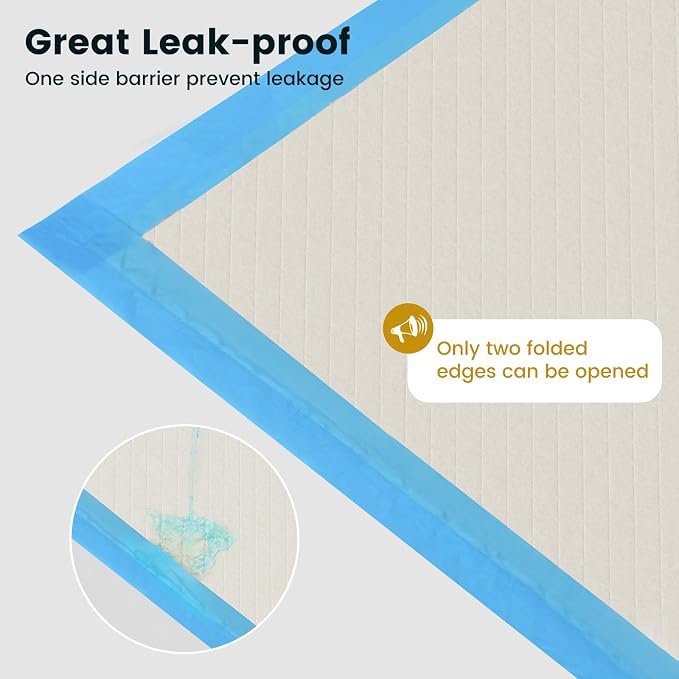 Gardner Pet Ultra Absorbent Thicker Dog Pee Pads Extra Large XL 27.6"x33.5" Leak-Proof Odor-Control Blue Puppy Training Pads Full Edge-Wrapping Pad for Dogs, Puppies, Doggie, Cats, Rabbits - 30 Ct