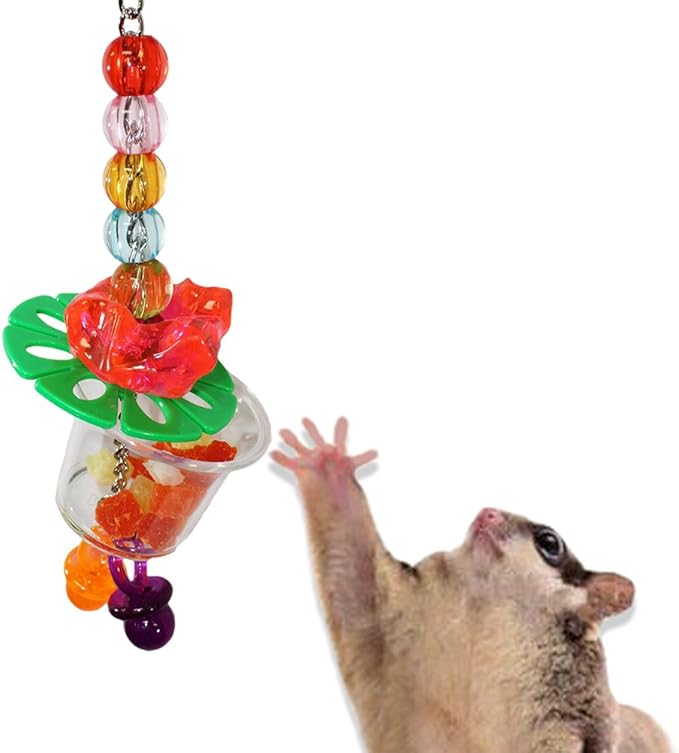 Cage Enhancement Set - Interactive Climbing Foraging Natural Branch Perch Cage Accessory Toy Bundle - for Sugar Gliders, Rats, Ferrets, Hamsters, Squirrels, Parrots, Birds, Marmosets, Degus, Monkeys