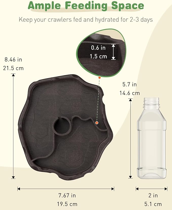 Pawfly Automatic Reptile Water Feeder, Tortoise Water Bottle, Turtle Food and Water Bowl, Water Dispenser for Snake Bearded Dragon Lizard and Chameleon