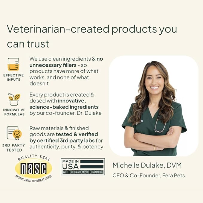 Fera Pets Probiotics for Dogs with Prebiotics and Postbiotics - Full Spectrum Gut Health Support - Promotes a Balanced Gut Microbiome - Boosts Immune Health - 30 Soft Chews
