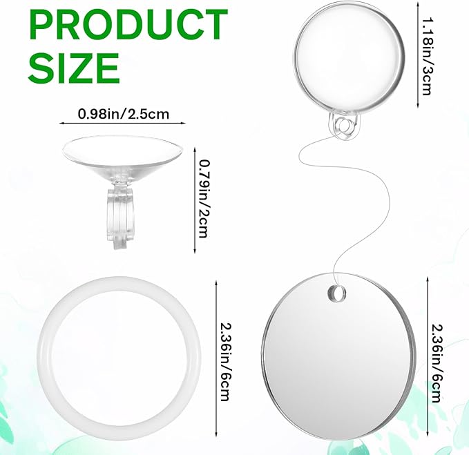 3Pcs Betta Fish Exercise Ring and Mirror Set 1 Mirror with Floating Ball 2 Exercise Training Rings Toy Betta Ring Enrichment Toys Floating Mirrors Balls Resting Spot Fishing Tank Accessories for Fish
