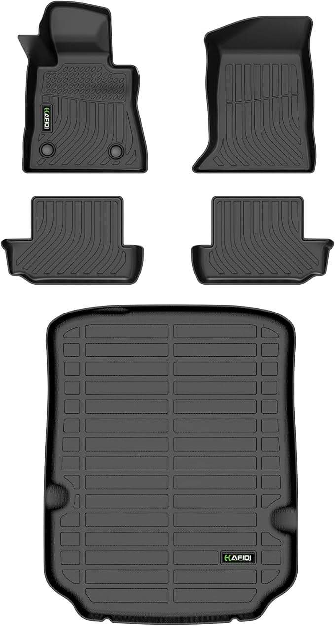 HAFIDI® Floor Mats & Cargo Liner Set Fit for 2016-2024 Chevy Chevrolet Camaro All Weather Protection TPE Anti-Slip Automotive Full Set Floor Liners Custom Accessories - Black