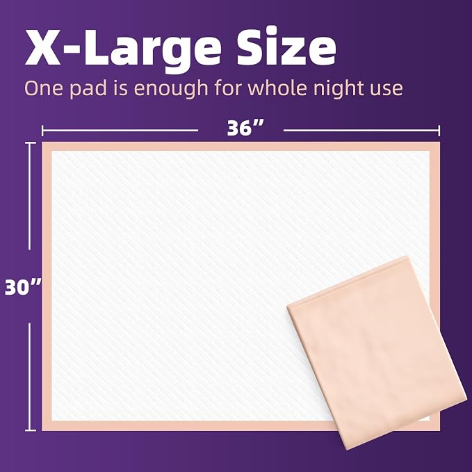 MKISS 30" x 36" Disposable Bed Pads [30 Counts], Heavy Absorbency Underpad | Super Absorbent, Extra Large, Leakproof & Waterproof Protection, Dry Quickly, Soft Fabric Surface Pads for Adult, Pets