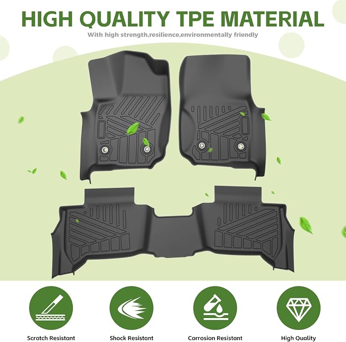 Floor Mats for 2025 2026 Toyota 4Runner 5 Seats Gas, All Weather TPE Protector 1st&2nd Row Floor Liners Accessories(Not for Hybrid EV&i-Force MAX)