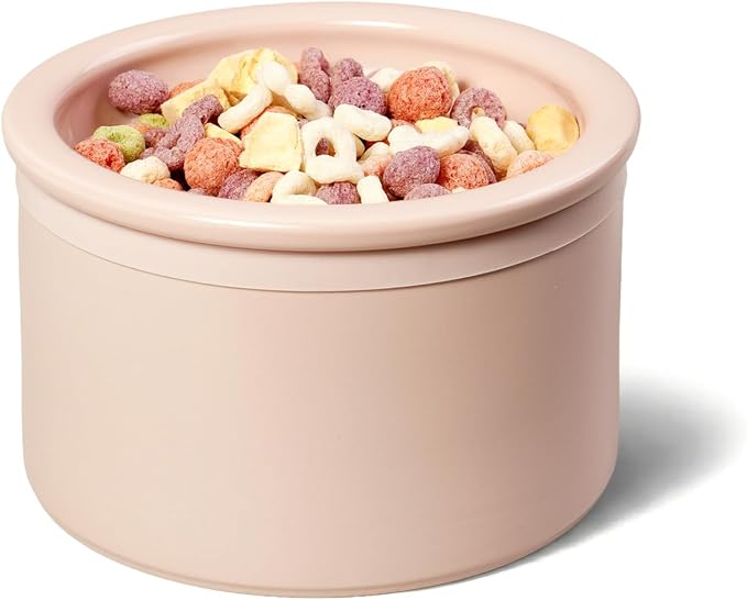 Hello Bowl Elevated Ceramic Cat Bowl with Stand, Raised Whisker-Friendly Feeding Bowl for Cats & Small Dogs, Patented Design, Made in Korea (3.9" H - Pink, Round/Wet)