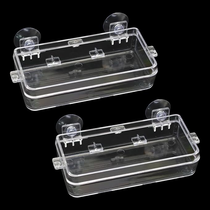 Reptile Feeder Chameleon Bowl 2 Pcs Anti-Escape Food Dish Bowl with Suction Cup for Chameleon Iguana Lizard Reptile Food and Water Feeding (White, M)