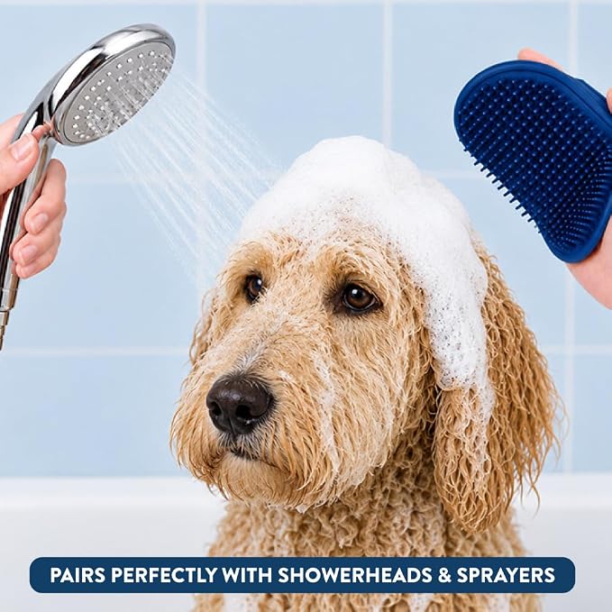 Bodhi Dog Shampoo Brush - Pet Grooming & Bath Supplies for Dogs and Cats - Bath Brush for Long & Short Hair - Premium Scrubber for Shower, Showerhead, Sprayer & Bathing (One Pack, Yellow)