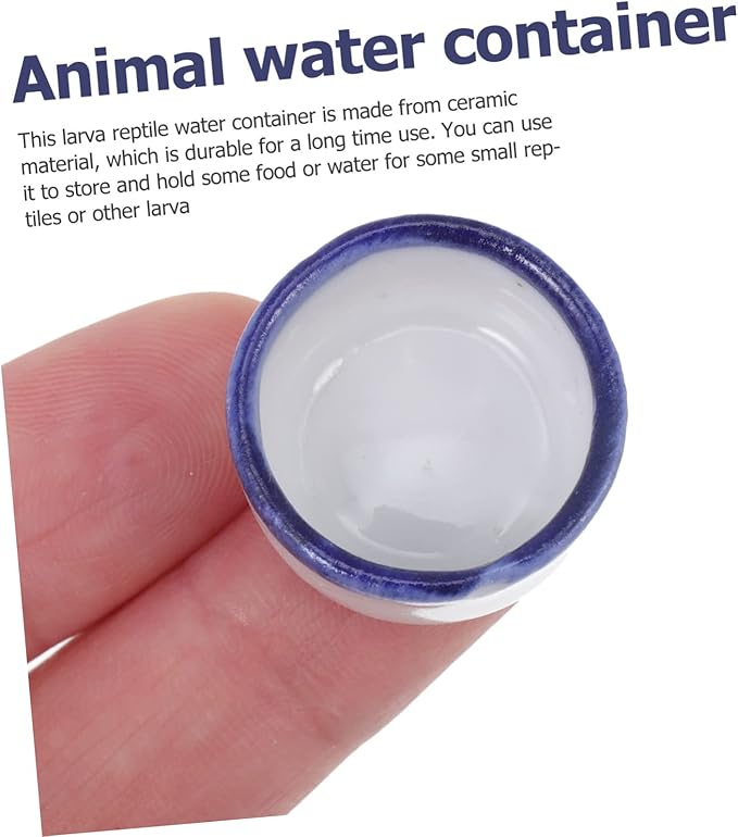 UKCOCO 36 Pcs Basin Mini Resin Animals Tarantula Enclosure Drink Containers Reptile Water Bowl Ceramic Pet Bowls Hamster Food and Water Bowl Mini Ceramic Bowl for Pet Water Feeder Sink