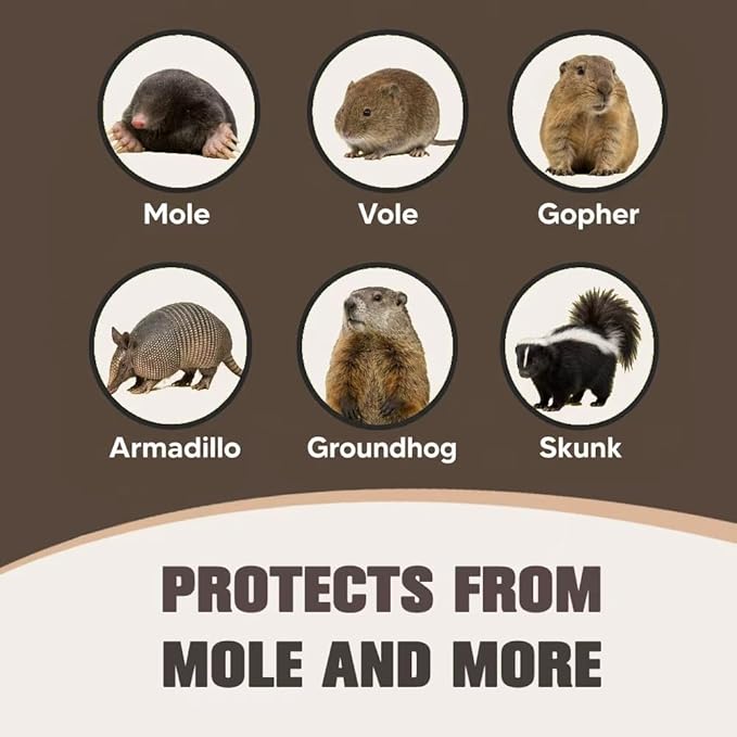 Mole Repellent for Lawns, Groundhog Repellent Outdoor, Armadillo Repellent, Mole Deterrent for Yard, Vole Repellent Outdoor, Gopher Repellent, Safe for Family & Pets, 10 Packs