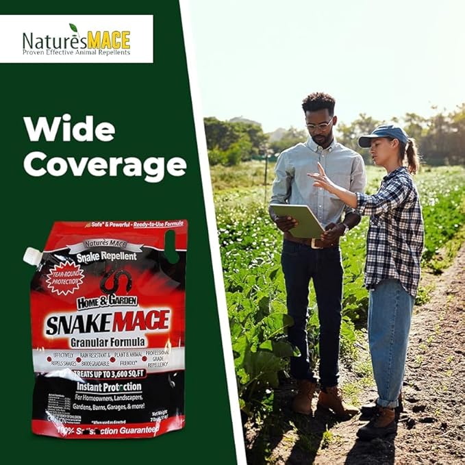 Nature’s Mace Snake Mace, Snake Repellent Granules for Yard, Outdoor Use, Keep Away Reptiles, Home, Garden, Granular Deterrent, Plant Friendly, Pet Safe, Fast Acting, 400 Ounce (Pack of 3)