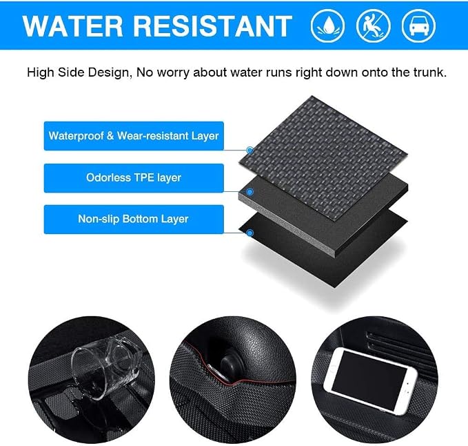 Cherokee Cargo Liners - All-Weather Protection Rear Cargo Trunk Tray Floor Mats Compatible with 2019 2020 2021 2022 2023 Jeep Cherokee, 3D Modeling Waterproof Durable TPO Accessories Custom-Fit