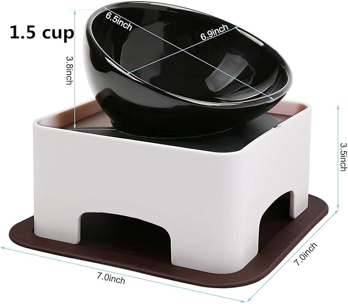 Bulldog Bowl Anti-Slip Dog Cat Dish Detachable Rubber Dog Bowl Pet Sterile Tilted Pet Feeder Slope Base
