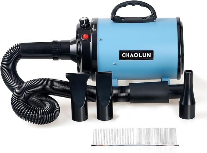 Dog Dryer for Pet Grooming, Pet Hair Dryer with Heater, Blue