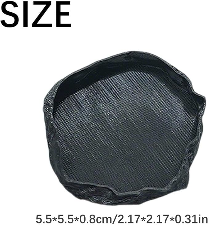 1 PCS Spider Micro Water Bowl Jumping Spider Feeding Dish Tarantula Water Dish for Millipede Gecko Lizard Tarantula Tiny Reptiles (2.17" D, 0.31" H) Black
