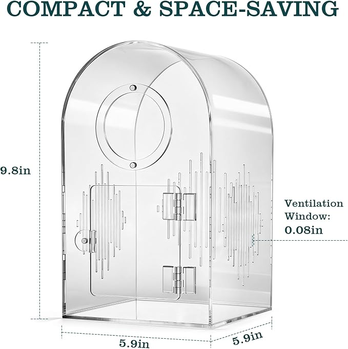 Acrylic Jumping Spider Enclosure, Clear Spider Enclosure Kit with Ventilation, Pre-Assembled Habitat for Jumping Spiders, Tarantula, Mantis, Insects