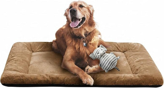 Dog Crate Pad Washable Dog Bed for Crate Large Cozy Mat 42-Inch Camel | Ultra Soft Kennel Pad,Anti-Slip Bottom,Fits for Most Metal Crates,Comfortable Sleeping Pet Mat