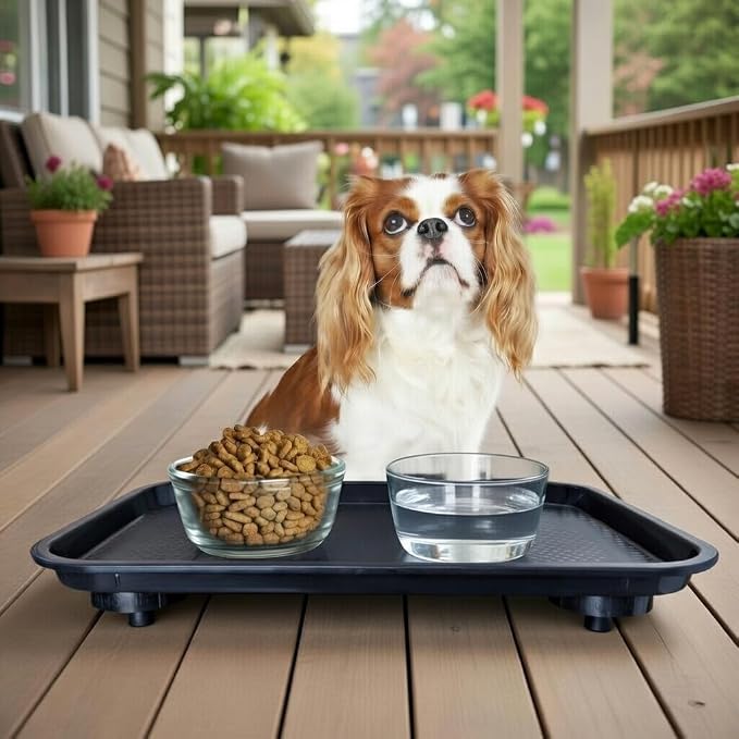 Ant Proof Tray - Waterless, Moat Free Cat and Dog Food Tray for Crawling Pest Free Pet Food Feeding Station. Kitchen Sweets and Trash, Ant Free Platform.