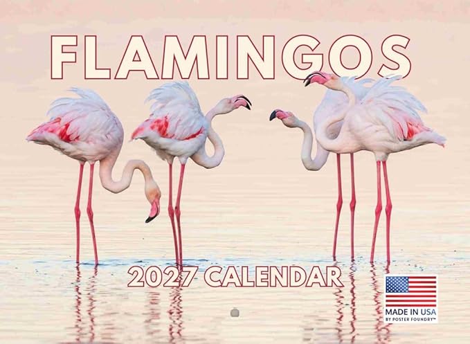 Flamingo Calendar 2027 Monthly Wall Calender 12 Month