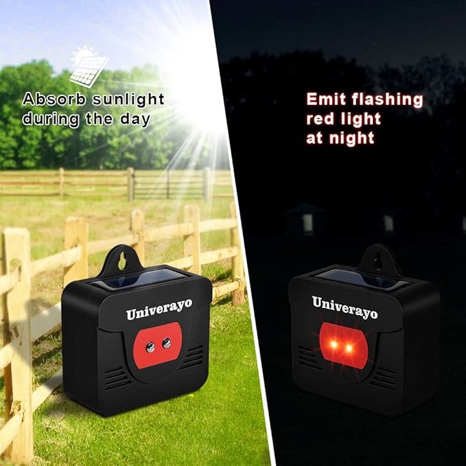 Coyote Deterrent Solar Predator Control Light Deer Repellent Device for Nighttime Animal Fox Skunk Raccoon Repeller for Outdoor Garden Yard Chicken Coop 4 Pack