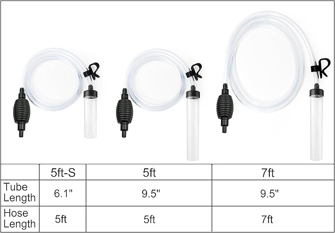 Laifoo 5ft-S Aquarium Siphon Vacuum Cleaner for Fish Tank Cleaning Gravel & Sand