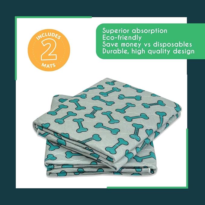 rocket & rex Washable Dog Pee Pads, Leak-Proof (Large, 30x36, 2pk) | For potty training, whelping, crate lining & more. Waterproof, Absorbent, OEKO-TEX certified, chemical-free.