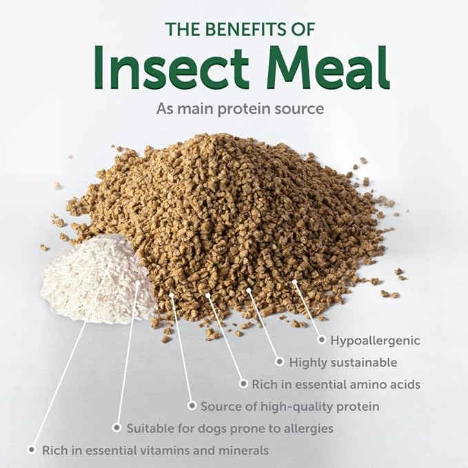 Nature's Protection Low Calorie Dog Treats - Functional Treats for Endurance, Training Treats for Small, Medium & Large Breed Adult Dogs with Light Fur (Superior Care - Insects & Rice, 5.29 oz)
