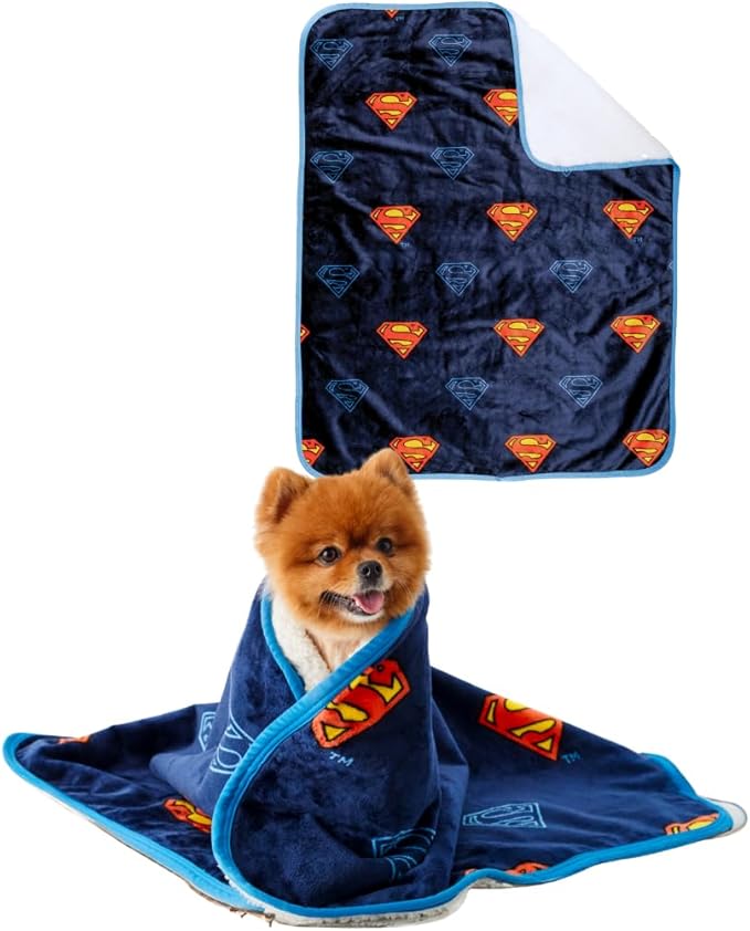 Superman DC Comics Waterproof Dog Bed Cover, Large 30x40 Pet Blanket for Furniture Bed Couch Sofa, (Officially Licensed) by Franco