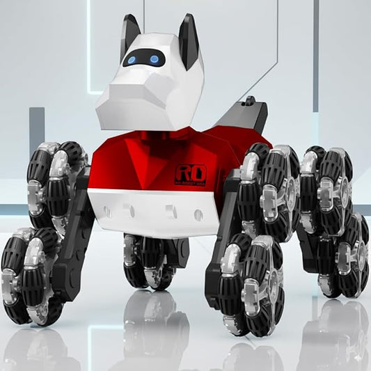 NQD® Robot Dog Toy, 360°Rotate Remote Control Robot Dog with Dancing & Sound FX, Remote Control Cars RC Stunt Robotic Dogs with LED Eyes, Electronic Pet Toys Gifts for Boys Kids Age 3-5 6-7 8-12