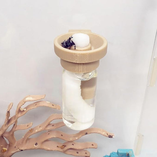 Jumping Spider Water Dispenser, Magnetic Hanging Feeder,Suitable for Jumping Spiders,Tarantulas, Praying Mantises,Arboreal Animals, and Other Small Animal Enclosure Accessories (Wood Color, 10ML)