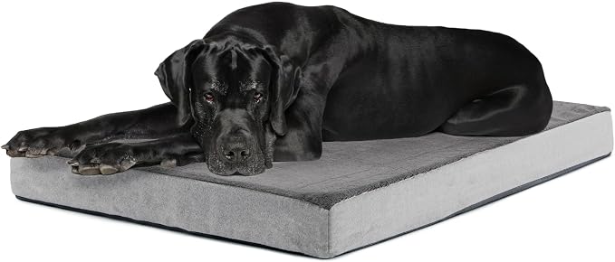 BarkBox Orthopedic Dog Bed - XXL | with Memory Foam - Comfortable, Durable & Machine Washable Pet Bed - Grey
