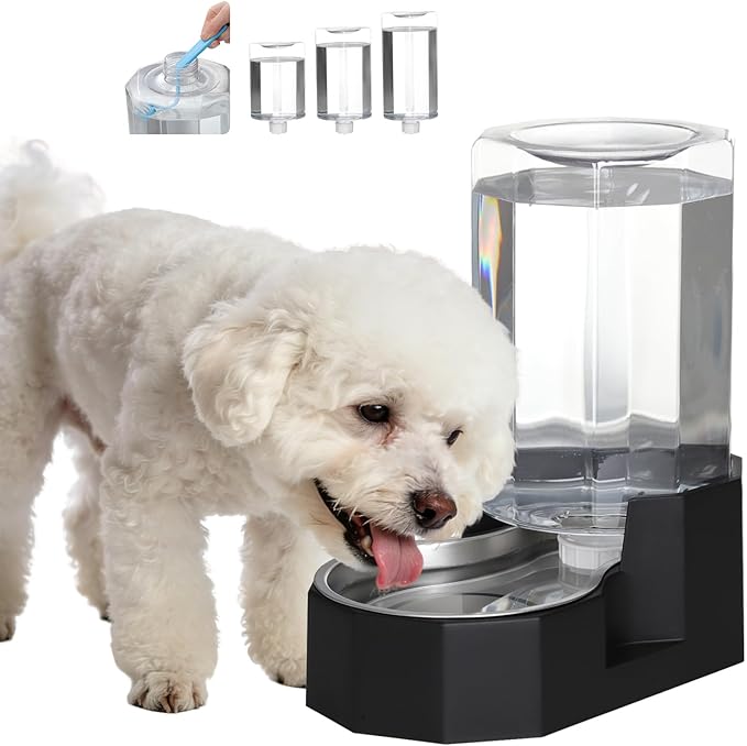 Sfozstra 7L Gravity Dog Water Dispenser:Filter Free Design | Fewer Refills / No Mess & Dry Floors / No Electricity Needed / for Medium Dogs & Multi-Pet Homes / for Workday or Pet Station