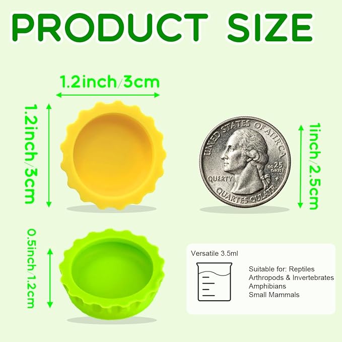 Meow&Woof Crested Gecko Food and Water Feeding Cups, Reptile Food Dish, 6 Pack Colorful Water Bowl for Bearded Dragon Tank Terrarium Accessories Supplies for Tortoise, Crab and Small Pet