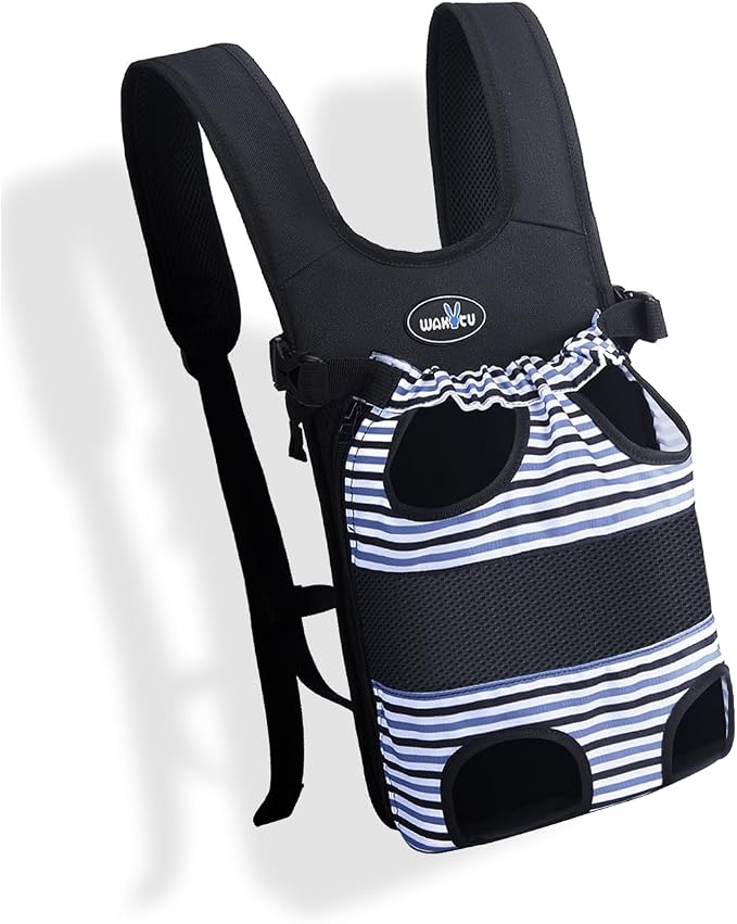 Wakytu Pet Carrier Backpack, Pet Front Dog Carrier Backpacks, Adjustable Pet Front Cat Dog Carrier Backpack Travel Bag, Legs Out, Easy-Fit for Traveling Hiking Camping for Small Cats Dogs