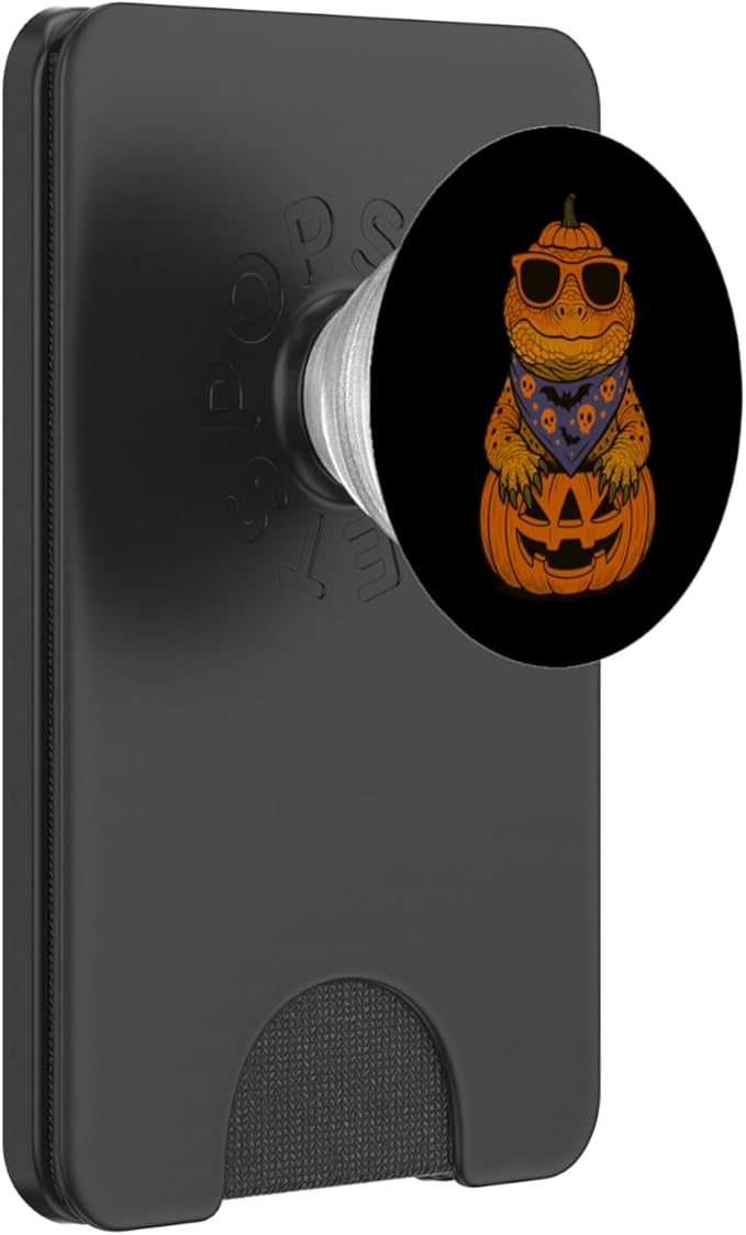 Spooky Uromastyx Pumpkin Halloween PopSockets PopWallet for MagSafe