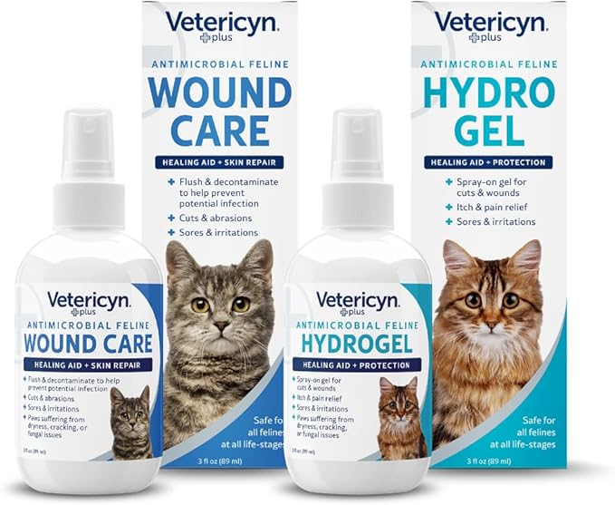 Vetericyn Plus Cat Wound Care Bundle for Optimal Healing, Skin Care and Relief