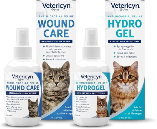 Vetericyn Plus Cat Wound Care Bundle for Optimal Healing, Skin Care and Relief
