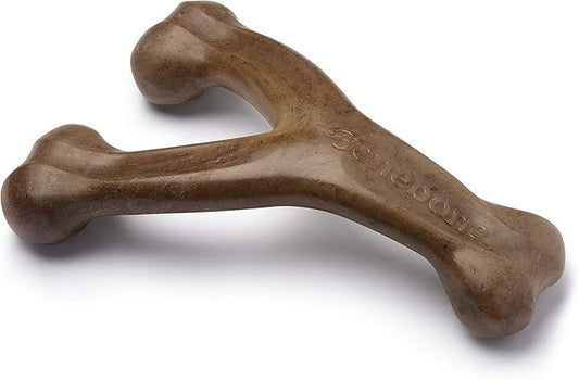 Jouet à mâcher résistant Benebone Wishbone pour chiens, pour masticateurs agressifs, fabriqué aux États-Unis, taille géante, saveur vrai bacon